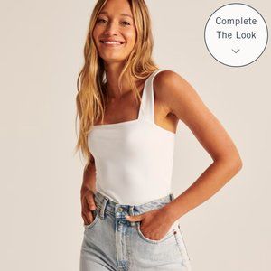 Double-Layered Seamless Fabric Squareneck Bodysuit